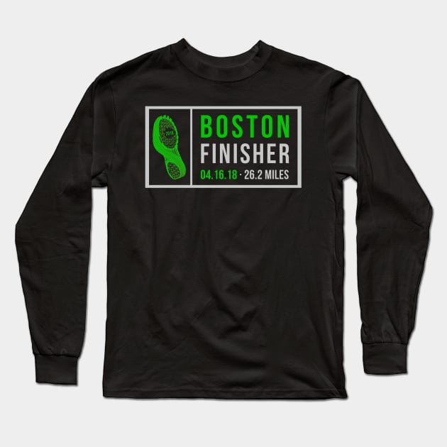 Boston Runner 26 Mile Finisher Marathon 2018 Long Sleeve T-Shirt by teudasfemales